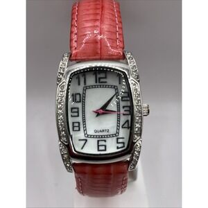 Embassy Gruen Women's Watch 28mm‎ Case MOP Dial Pink Leather Band- New Battery